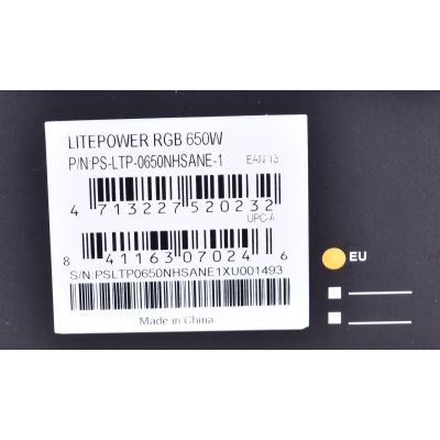 9. Zasilacz Thermaltake Litepower RGB PS-LTP-0650NHSANE-1 (650 W; Aktywne; 120 mm)