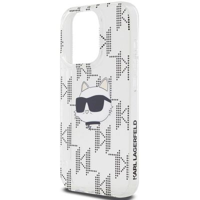 6. Etui Karl Lagerfeld IML Choupette Head & Monogram na iPhone 15 Pro - przezroczyste