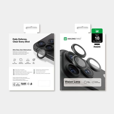 4. Szkło ochronne na obiektyw aparatu AMAZINGTHING Radix Vision Lens na iPhone 18 Pro / 18 Pro Max - czarne