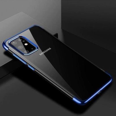 2. Clear Color case żelowy pokrowiec etui z metaliczną ramką Samsung Galaxy A72 4G niebieski