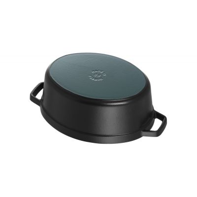 6. Garnek żeliwny owalny Staub - 2.35 ltr, Czarny