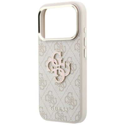 6. Etui Guess 4G & Big Resin Logo na iPhone 17 Pro Max / 18 Pro Max - różowe