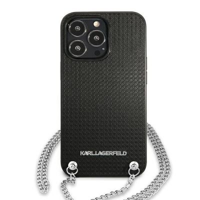 3. Etui Karl Lagerfeld Leather Textured and Chain na iPhone 13 Pro Max 6,7" - czarne