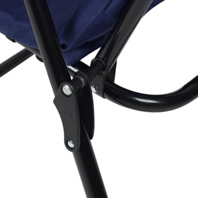 4. KRZESŁO OGRODOWE SKŁADANE 59X66X45/90CM Z PODUSZKĄ GRANATOWE