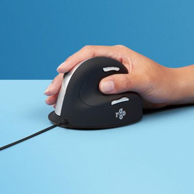 4. Ergonomiczna mysz dla praworęcznych R-Go Pele HE USB duża czarna/srebrna retail