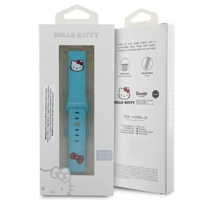 4. Pasek Hello Kitty Silicone Kitty Head uniwersalny 20mm - niebieski