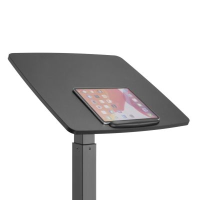 6. Biurko stolik do laptopa Maclean, regulacja wysokości, do pracy stojąco siedzącej, max wys 113cm, MC-892B