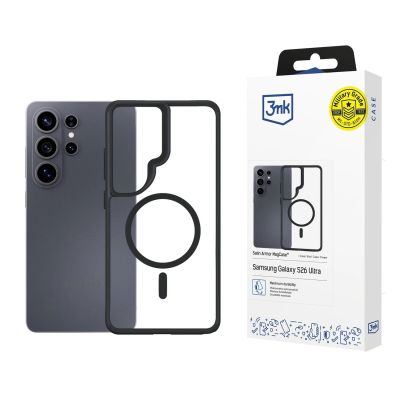 10. Etui 3mk Satin Armor MagCase na Samsung Galaxy S26 Ultra - przezroczysto-czarne