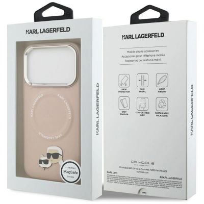 8. Etui Karl Lagerfeld Karl & Choupette Pins MagSafe do iPhone 17 Pro - różowe