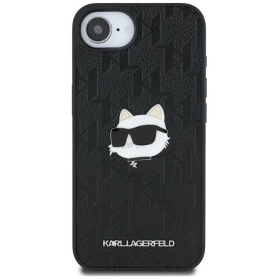 3. Etui Karl Lagerfeld Monogram Choupette Head Pin na iPhone 16e - czarne