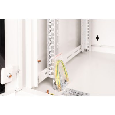14. Szafa sieciowa wisząca Unique 19" 12U rack 600x600, drzwi szyba, szary, niedzielona, złożona, 100kg
