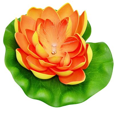 3. LAMPA SOLARNA LILIA WODNA 17CM POMARAŃCZOWA