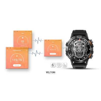 12. Smartwatch VELTORI VT120-1 Czarny Pasek Silikonowy