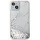 3. Etui Guess Liquid Glitter Marble na iPhone 14 - białe