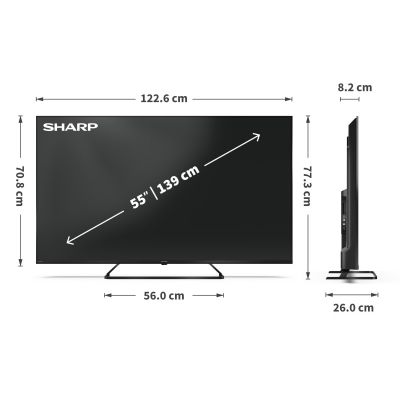 8. Ostry Telewizor Smart TV 55HP6265E 55 Google TV UHD Czarny