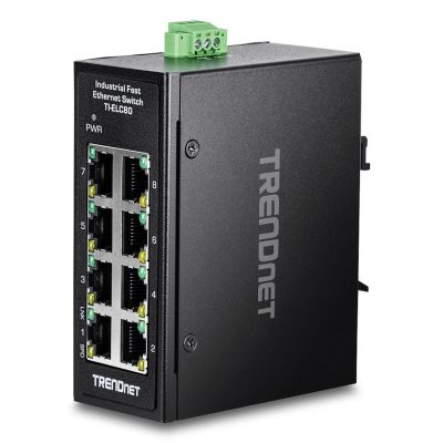5. Trendnet TI-ELC80 przełącznik sieciowy Nie zarządzany Fast Ethernet (10/100) Czarny