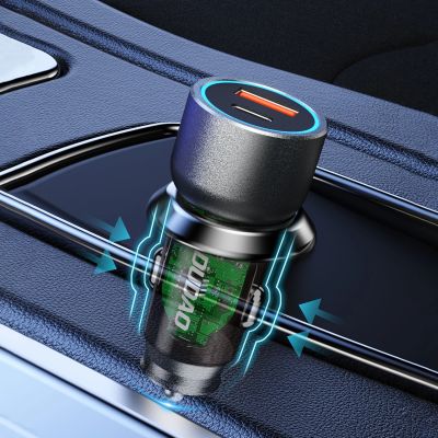 10. Ładowarka samochodowa Dudao R4T 25W USB-A / USB-C - szara