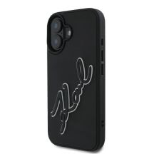 Etui Karl Lagerfeld 3D Rubber Signature na iPhone 16 - czarne
