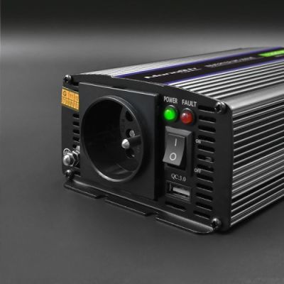 6. QOLTEC PRZETWORNICA NAPIĘCIA MONOLITH 1200 MS WAVE | 12V NA 230V | 600/1200W | USB