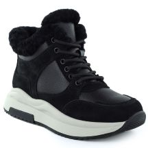 Skórzane botki damskie na platformie czarne Filippo  DBT7240