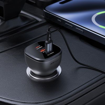 6. Ładowarka Acefast B14 samochodowa 165W 2x USB-C 1x USB-A - czarna