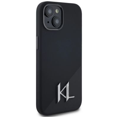 4. Etui Karl Lagerfeld Silicone Shadow Metal Initial MagSafe do iPhone 15 czarny