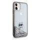 4. Etui Karl Lagerfeld Liquid Glitter Choupette na iPhone 11 / Xr - przezroczyste