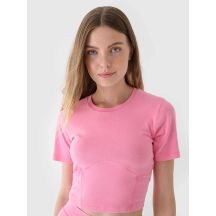 Crop top slim gładki damski 4F 4FRAW24TTSHF2581-54S