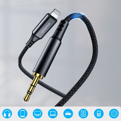 2. Kabel Choetech AUX007 Lighting / mini jack 3.5mm 1 m - czarny