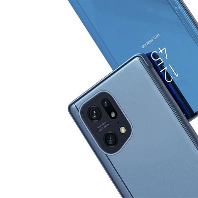 6. Clear View Case etui Oppo Find X5 Pro pokrowiec z klapką czarne