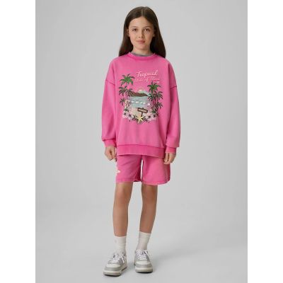 6. Bluza dresowa loose bez kaptura dziewczęca 4F 4FJRSS26TSWSF2970-54S