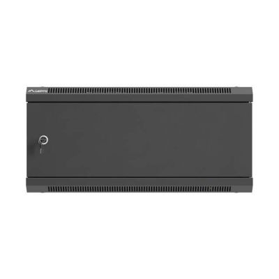 21. LANBERG SZAFA INSTALACYJNA RACK WISZĄCA 19" 4U 600X600 CZARNA DRZWI METALOWE (FLAT PACK)