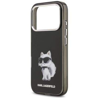 6. Etui Karl Lagerfeld IML Aquarelle Choupette & Logo MagSafe na iPhone 17 Pro - czarne