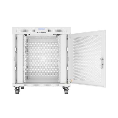 7. SZAFA INSTALACYJNA RACK STOJĄCA 19" 15U 800X1000 SZARA DRZWI PERFOROWANE LCD LANBERG (FLAT PACK)