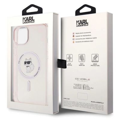 8. Etui Karl Lagerfeld IML Choupette MagSafe na iPhone 15 Plus - różowe