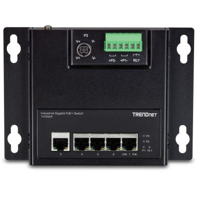 2. Przełącznik przemysłowy TRENDnet 5 Port Gigabit Unmanaged PoE+ FA Metal