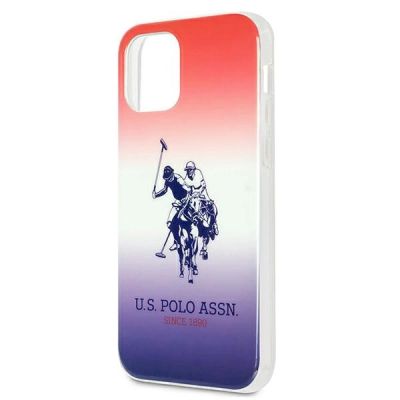 6. Etui U.S. Polo Assn. Gradient Pattern Collection na iPhone 12 mini - czerwono-niebieskie