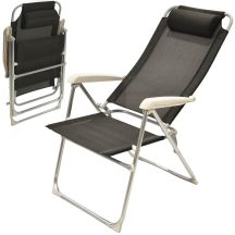 FOTEL CAMPINGOWY HIGH DELUXE Z ZAGŁÓWKIEM ALUMINIOWY ANTRACYT REDCLIFFS