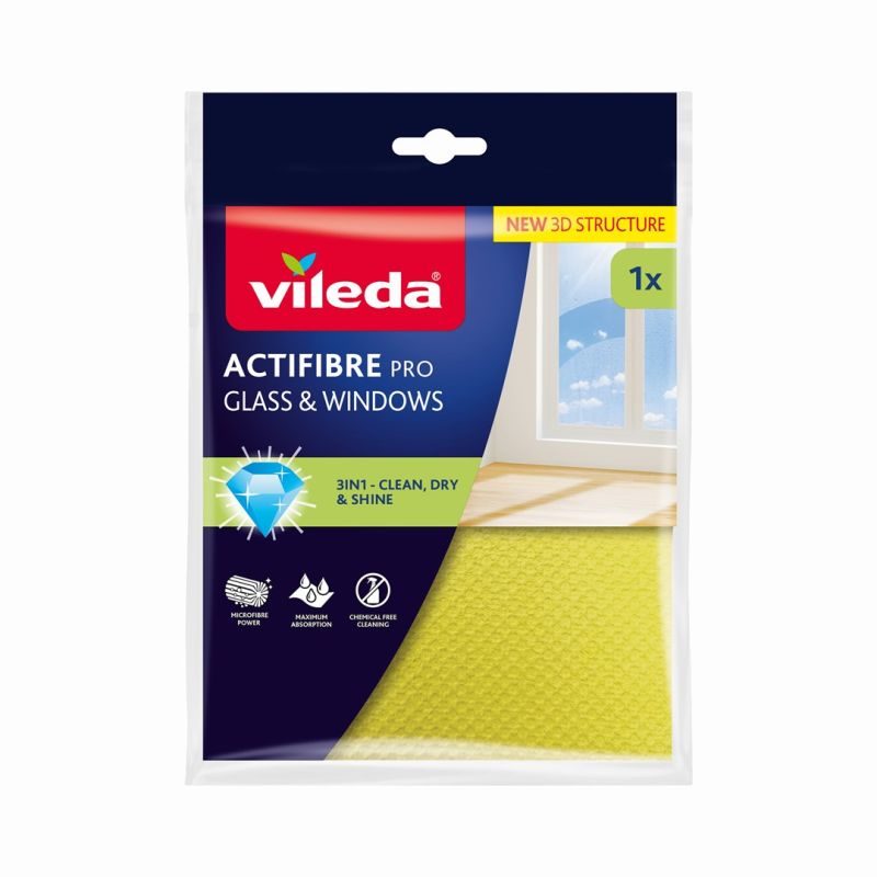 2. Ściereczka Vileda ACTIFIBRE PRO do szkła i okien 1szt.