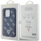 8. Etui Guess 4G Triangle Metal Logo na iPhone 15 Pro - niebieskie