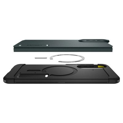 8. Etui Spigen Tough Armor MagSafe na Samsung Galaxy S25 Edge - zielono-czarne