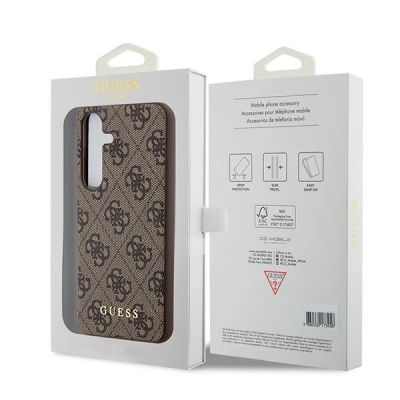 8. Etui Guess 4G Metal Gold Logo na Samsung Galaxy S24 - brązowe