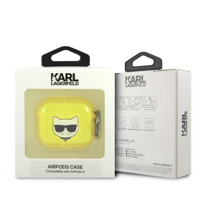 3. Etui Karl Lagerfeld Choupette na AirPods 3 - żółte