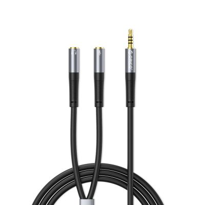 Adapter audio Orico AX2 mini jack 3.5 mm rozdzielacz na słuchawki i mikrofon 1 m - czarny