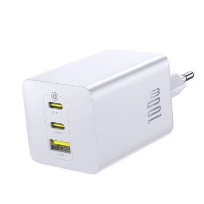 Ładowarka sieciowa Baseus EnerFill FE11 2 x USB-C / USB-A 100W - biała