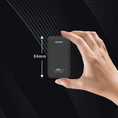 2. Ładowarka sieciowa podróżna GaN Dudao A65Q 65W USB-A / USB-C PD ultracienka EU / US - czarna