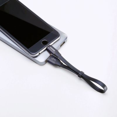 6. Kabel Baseus Nimble USB-A / Lightning 2A 0.23 m - czarny