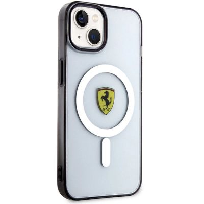4. Etui Ferrari Outline MagSafe na iPhone 14 Plus - przezroczyste