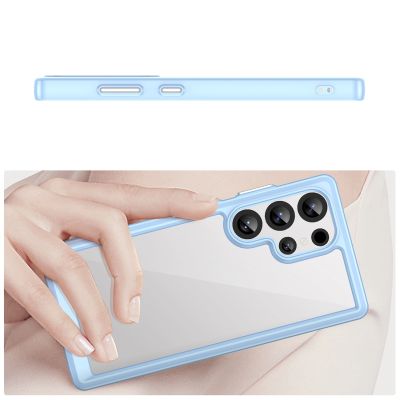 4. Etui silikonowe Outer Space Case z żelową ramką do Samsung Galaxy S25 Ultra - niebieskie