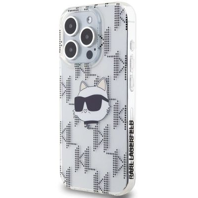 2. Etui Karl Lagerfeld IML Choupette Head & Monogram na iPhone 15 Pro - przezroczyste